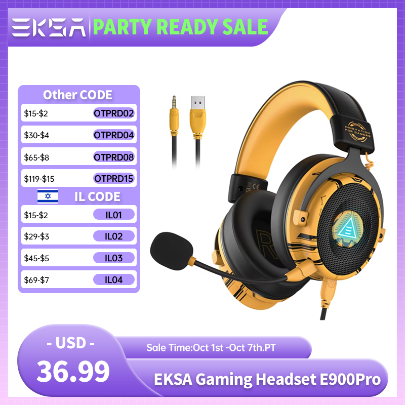 Wired Earphone Lightning - Auriculares para Juegos EKSA E900 Pro,