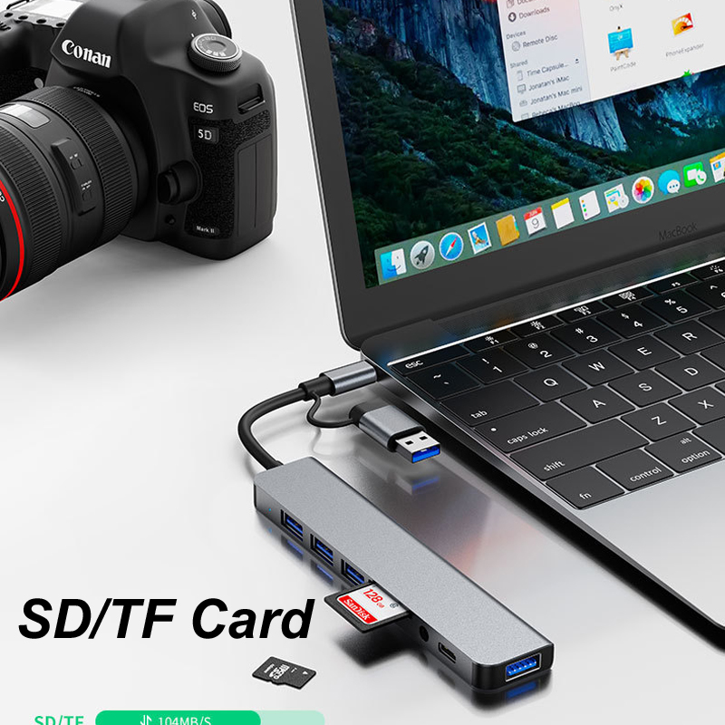 Hub USB Tipo-C 3.0 8 en 1 con  - Usb Hub Type C reseña y precio